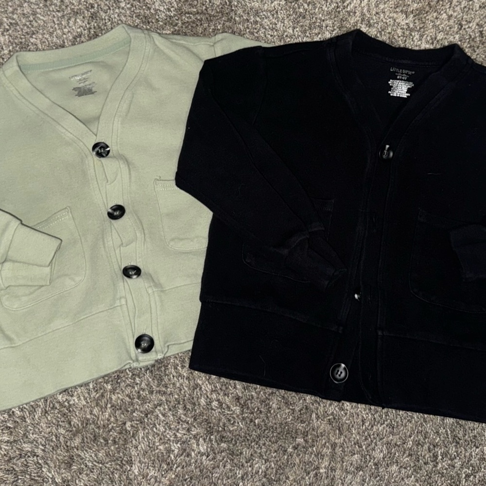 Little Bipsy Kids Black and Green Cardigan Set